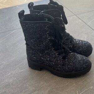 Sparkly Black Kids Boots